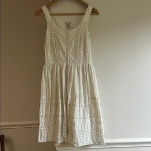 Anthropologie Odille White Cotton SunDress Timeless Elegance Size 2 EUC